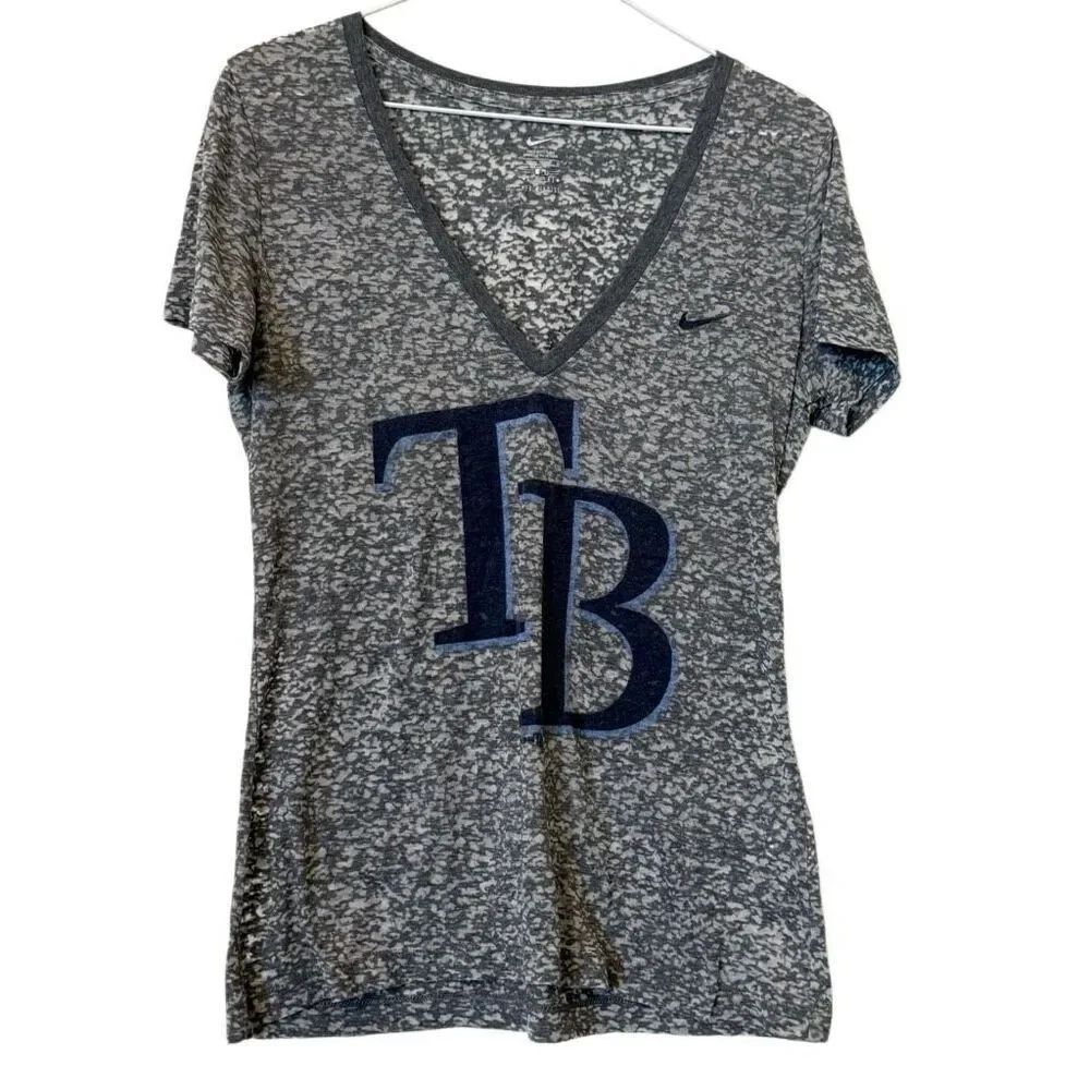 Nike Genuine Merchandise TB Tampa Bay Burnout Sheer Short Sleeve Gray Tee Large